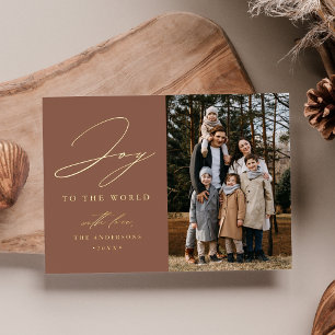Modern Joy to the World Mocha Photo