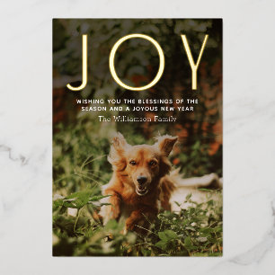 Modern JOY Typography Photo Christmas