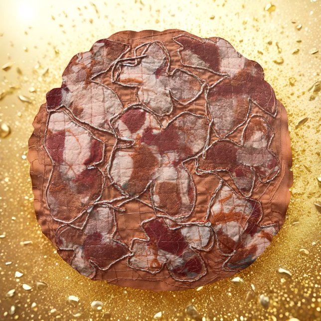 Modern joyful burnt orange butterflies embroidery  round cushion (Creator Uploaded)