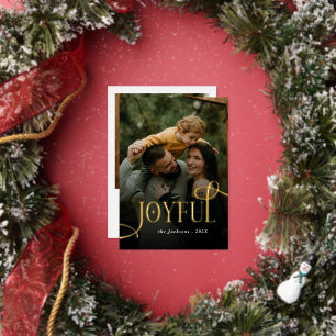 Modern Joyful Family 2 Photo Christmas 