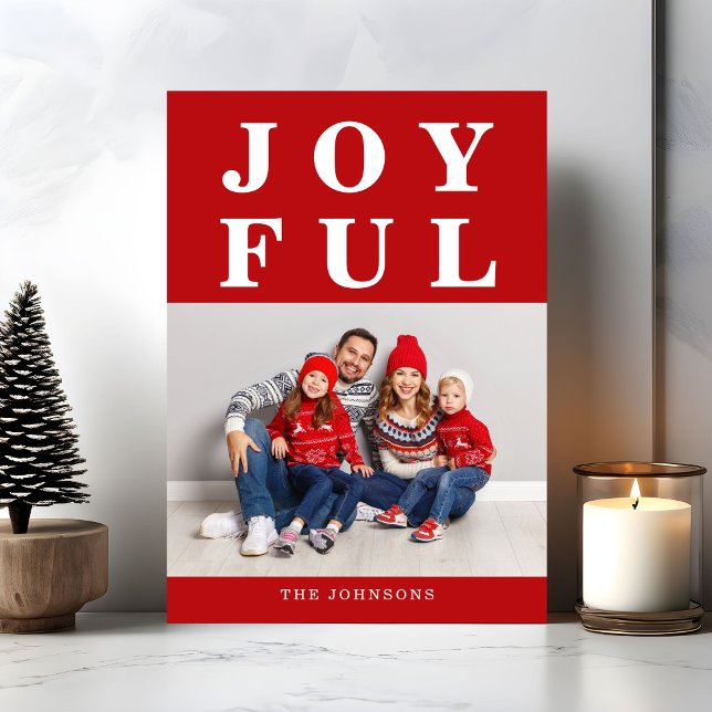 Modern Joyful Photo Christmas Holiday Card (Modern Joyful Photo Christmas Holiday Card)