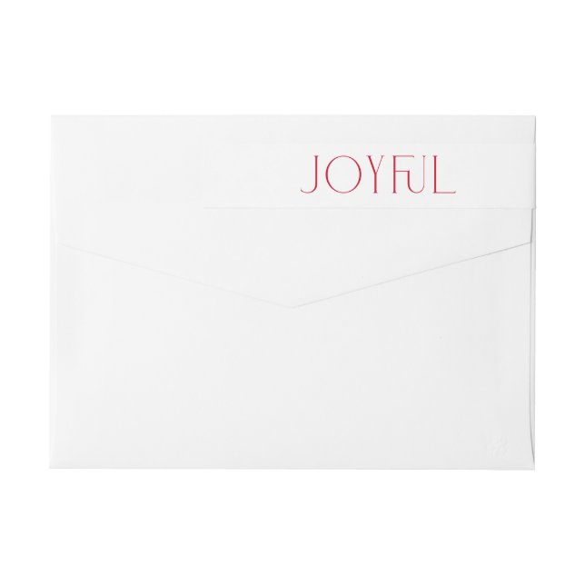 Modern Joyful Red Typography Christmas Holiday  Wrap Around Label (Back)