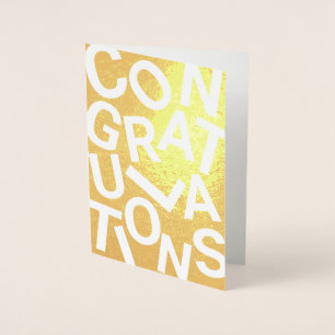 Modern Jumbled Letters Congratulations  Foil Card