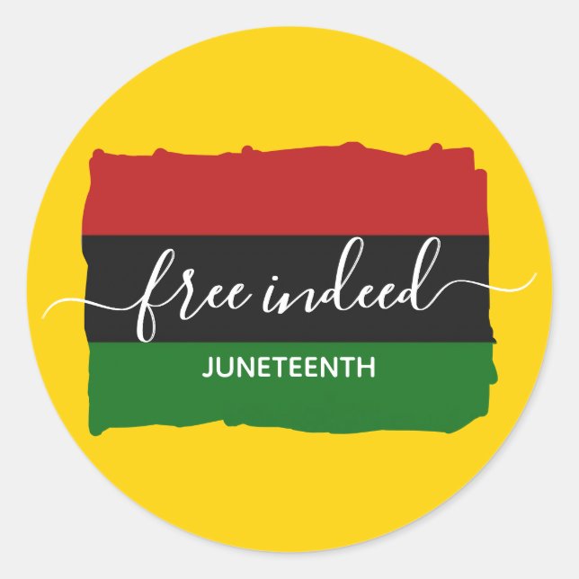 Modern JUNETEENTH Free Indeed Classic Round Sticker (Front)