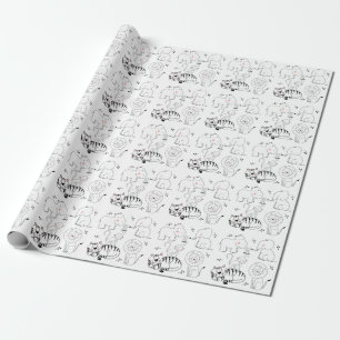 Modern Jungle Animals Cute Minimalist Safari Party Wrapping Paper