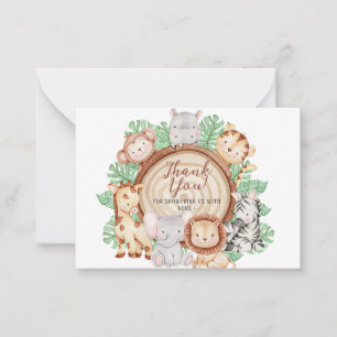 Modern Jungle Animals Greenery Safari Watercolor B Card