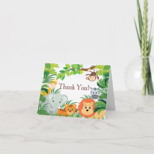 Modern Jungle Safari Baby Shower Thank You Card