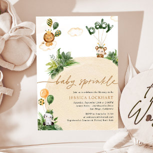 Modern Jungle Safari Neutral Baby Sprinkle Invitation