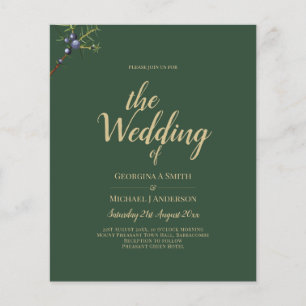 Modern JUNIPER Green GOLD Wedding Invite Flyer