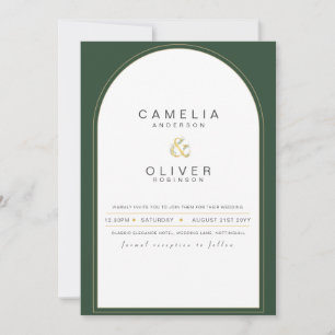 Modern Juniper Green Wedding Invitation