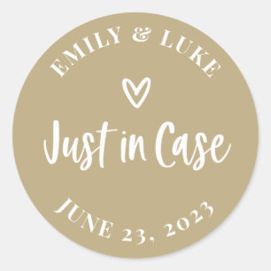 Modern Just in Case Wedding Recovery Kit Classic Round Sticker