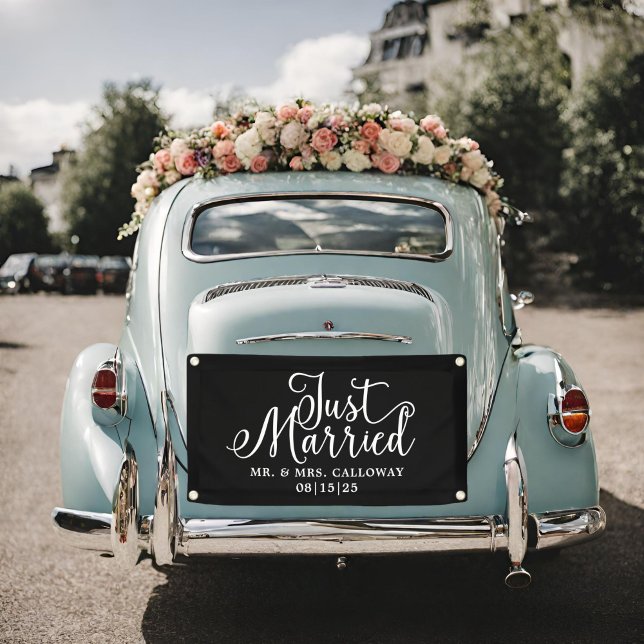 Modern Just Married Car Banner (Creator Uploaded)