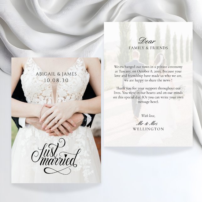 Modern Just Married photo Announcement (Creator Uploaded)