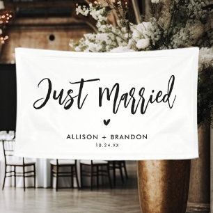 Modern Just Married Wedding Reception Banner