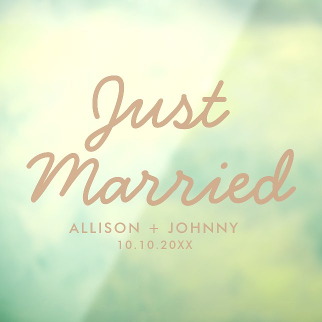 Modern Just Married Wedding Reception Car Decal (Sheet 3)