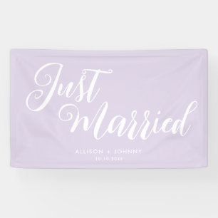 Modern Just Married Wedding Reception Simple Banner