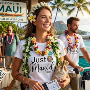 Modern Just Maui'd   Hawaii Honeymoon Couple Tri-Blend Shirt