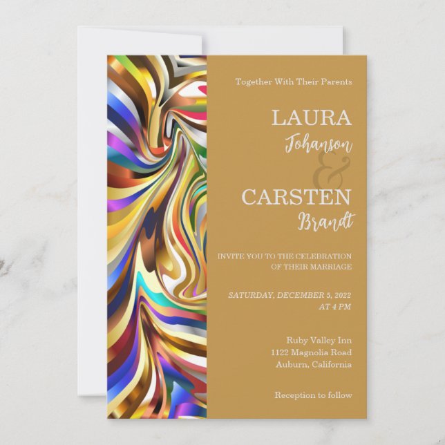 Modern Kaleidoscopic Wedding Invitation (Front)