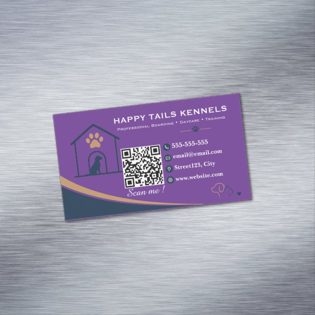 Modern Kennel QR Code   Magnetic Business Card (In Situ)