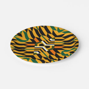 Modern Kente Pattern Paper Plate