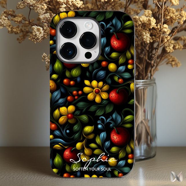 Modern Khokhloma Floral Pattern with Vibrant Colou Case-Mate iPhone Case (Creator Uploaded)