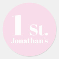 Modern Kids Birthday Custom name number light pink