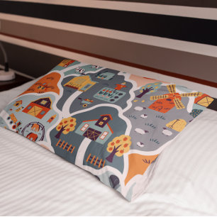 Modern kids farmyard bedroom decor pillowcase