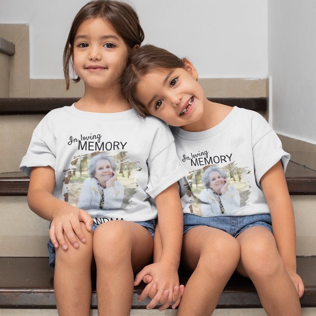 Modern | Kids | Grandma Photo Memorial T-Shirt (Creator Uploaded)