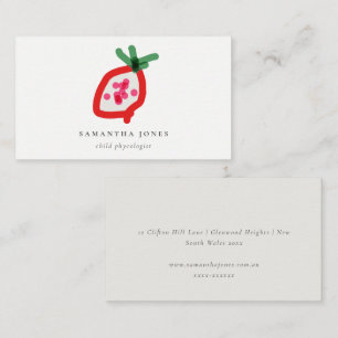 Modern Kids Hand Drawn Dragon Fruit Red Green Business Card