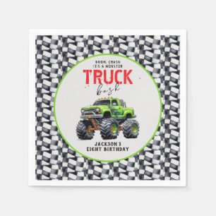  Modern Kids Monster Truck Birthday Party Napkin
