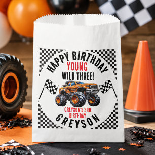 Modern Kids Monster Trucks Birthday Party Favour Bags