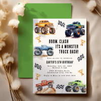 Modern Kids Monster Trucks Birthday Party