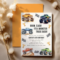 Modern Kids Monster Trucks Birthday Party