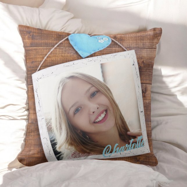 Modern kids personalised  photo  cushion (Creator Uploaded)