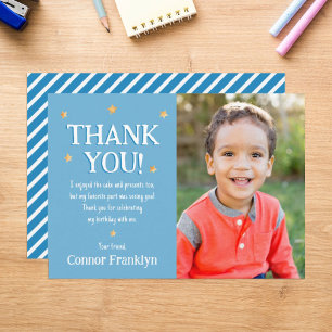Modern Kids Photo Stars Thank You Card