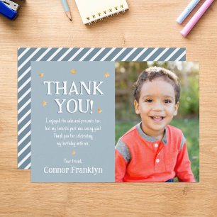 Modern Kids Photo Stars Thank You Card