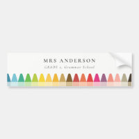 Modern Kids Teacher Colourful Rainbow Crayon Colou