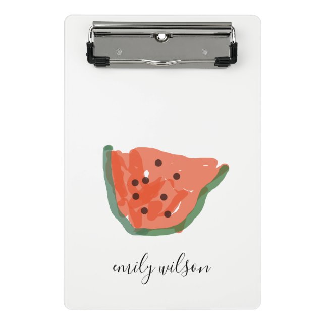 Modern Kids Teacher Hand Drawn Watermelon Fruit Mini Clipboard (Front)