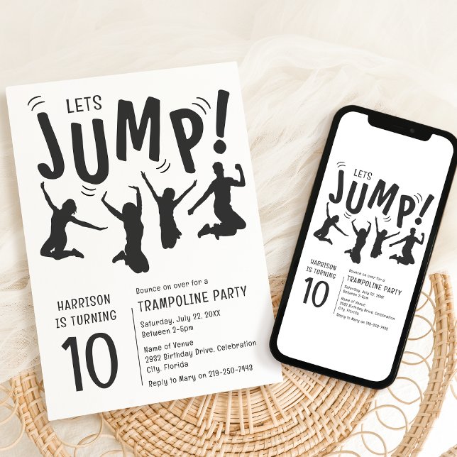 Modern Kids Trampoline Party Birthday Party Invitation (Creator Uploaded)