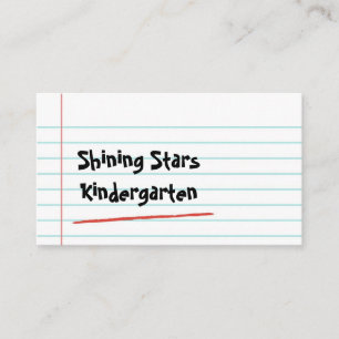 Modern Kindergarten teacher business card