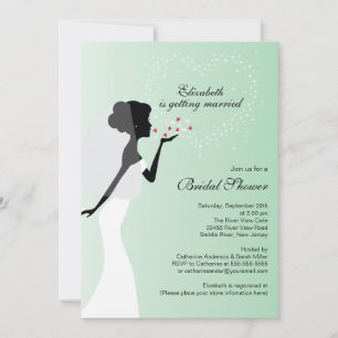 Modern Kissing Bride Bridal Shower Invitation