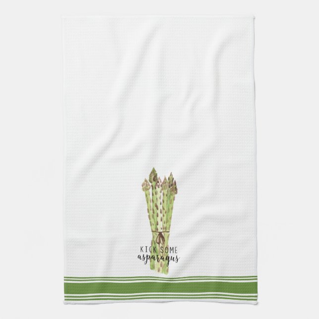 Modern Kitchen Asparagus pun art towel (Vertical)