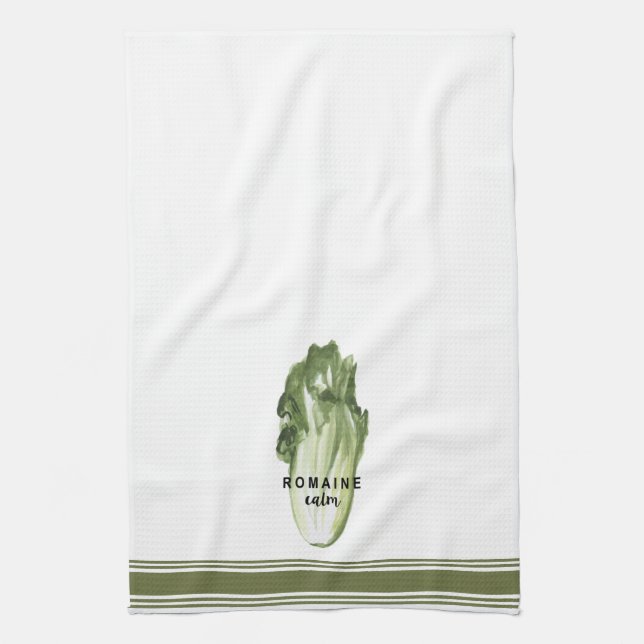 Modern kitchen lettuce pun towel (Vertical)