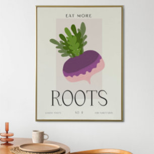 Modern Kitchen Root Vegetable Art Minimalist Food Poster