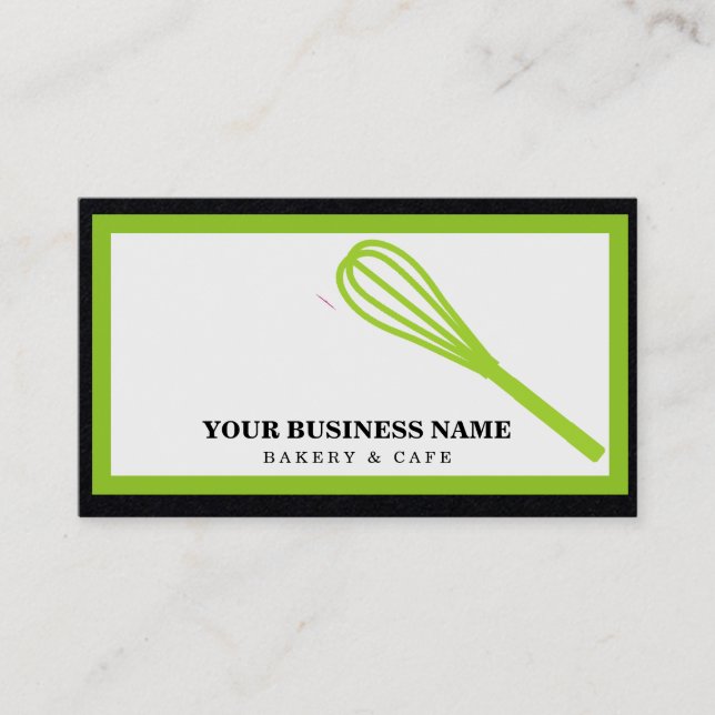 Modern Kitchen Whisk Bakery Business Card (Front)