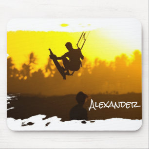 Modern Kitesurfing at Sunset in the Tropics Mouse Pad