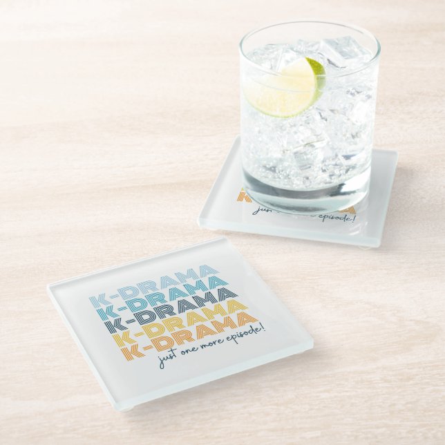 Modern Korean Drama Lover Just One More Episode Glass Coaster (Angled)