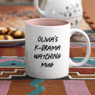 Modern Korean Drama Personalised Kdrama Watching Two-Tone Coffee Mug