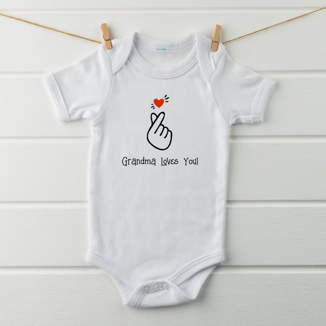 Modern Korean Love Sign Symbol Baby Bodysuit (Creator Uploaded)