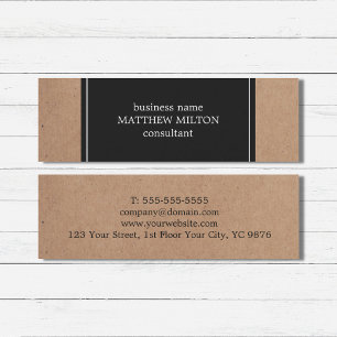 Modern Kraft Paper Dark Grey White Consultant Mini Business Card